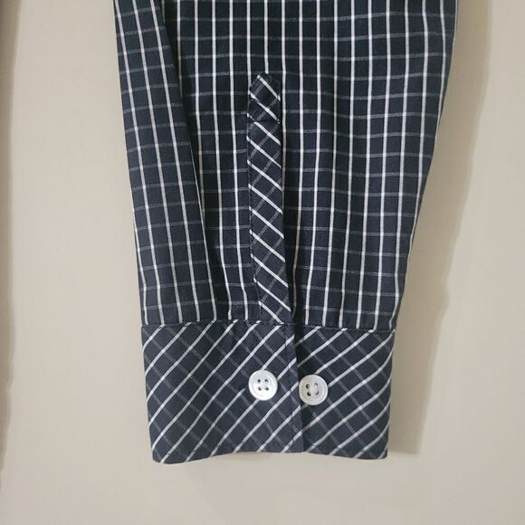 Ann Taylor Black Check Button-Down Shirt - Picture 8 of 14